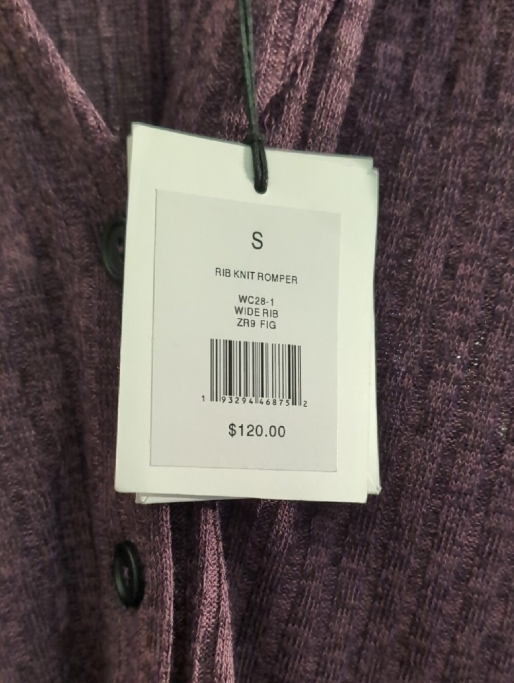 Onia Plum Ribbed Button-Front Duster - Picture 4 of 9